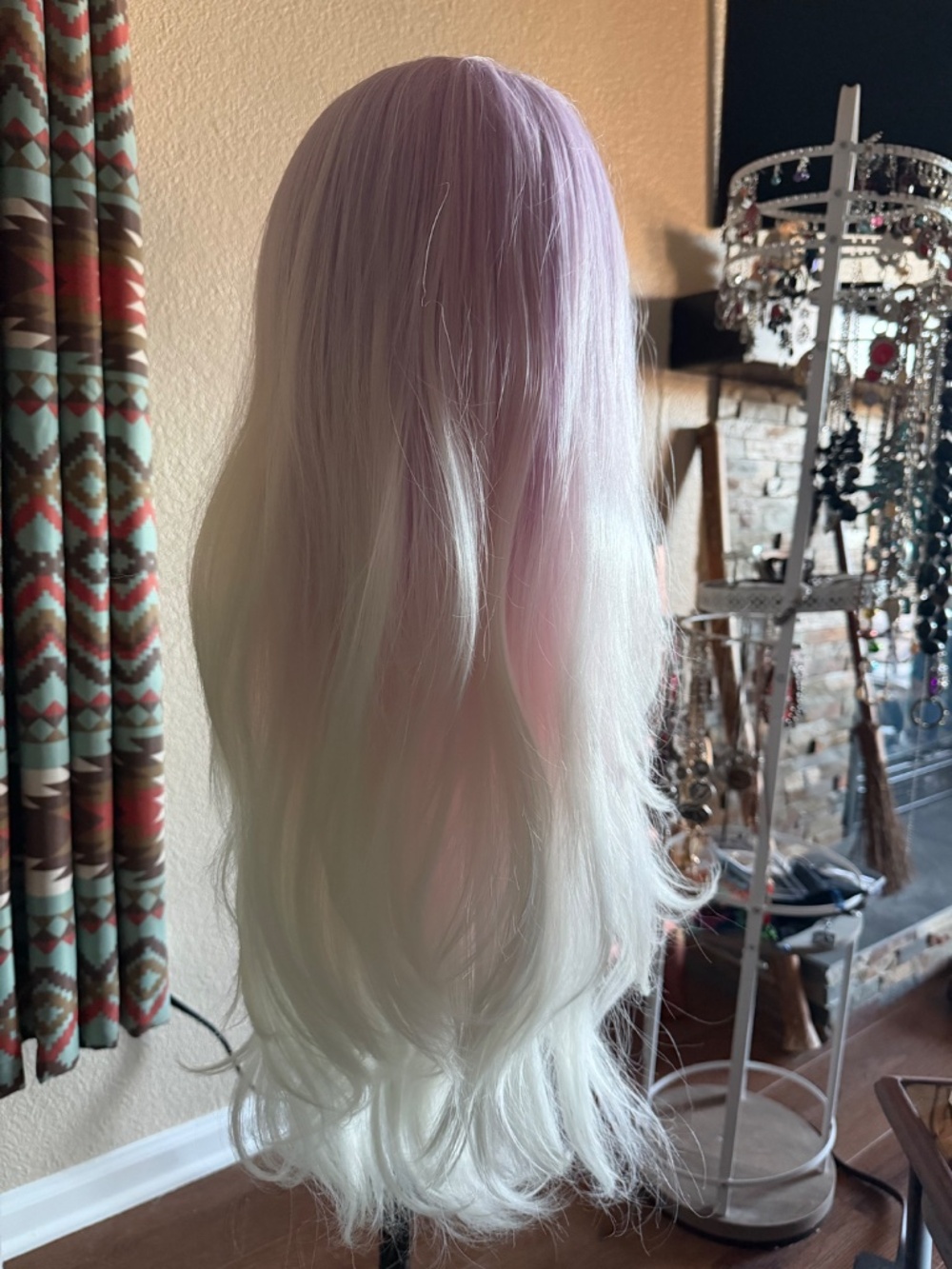 Rose Quartz Ombre Wig Pink White Waves- Fairy Cosplay Fantasy Mermaid Anime Pony - Picture 3 of 6